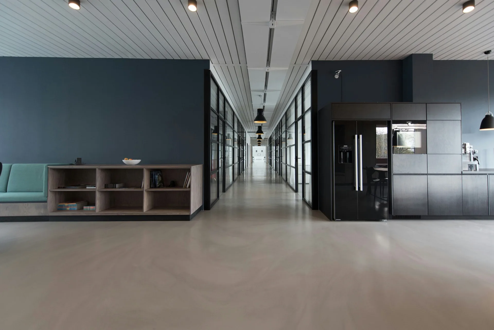 polished concrete tenant floor in a Pittsburgh office building