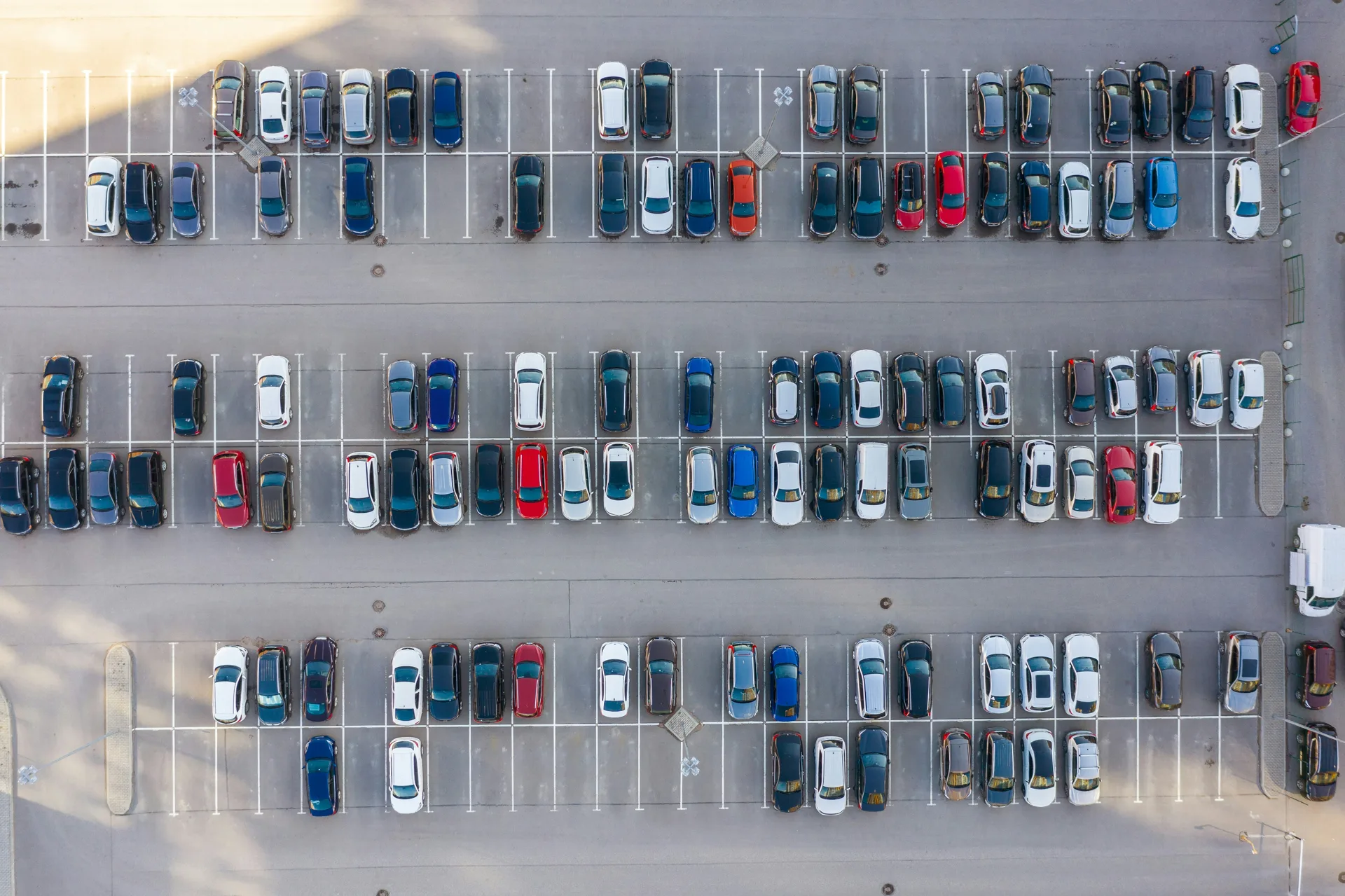 aerial view of a finished concrete parking lot in Pittsburgh