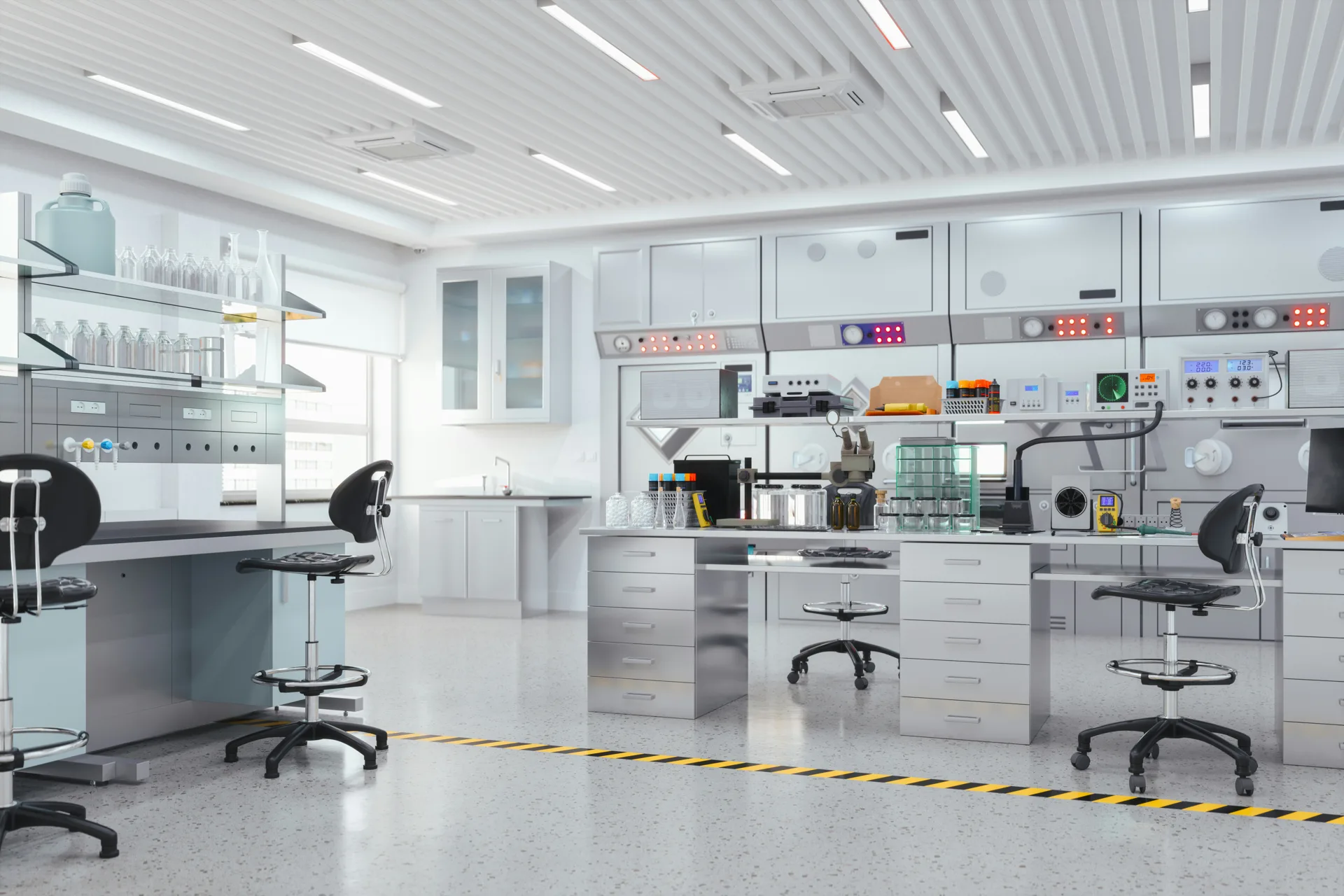 seamless clean-room concrete floor at a Pittsburgh technology facility