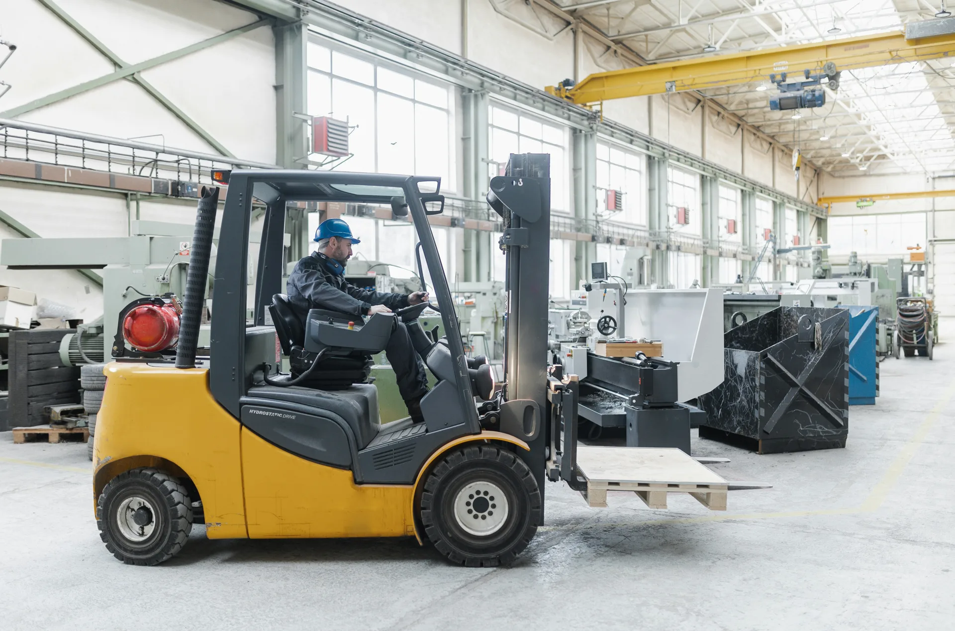 forklift-rated concrete floor in a Pittsburgh fabrication plant