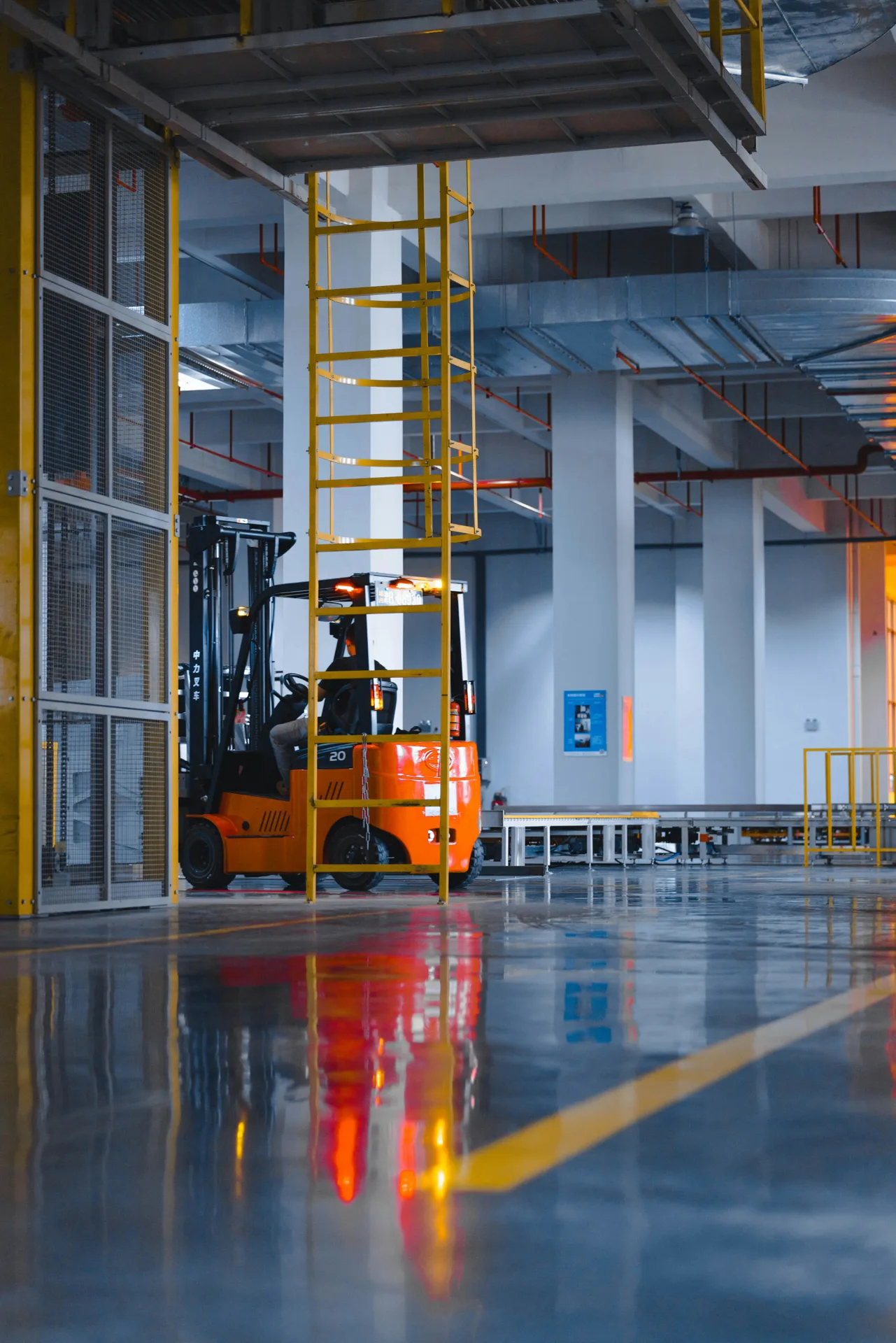 sealed concrete floor at a Pittsburgh cold storage loading dock