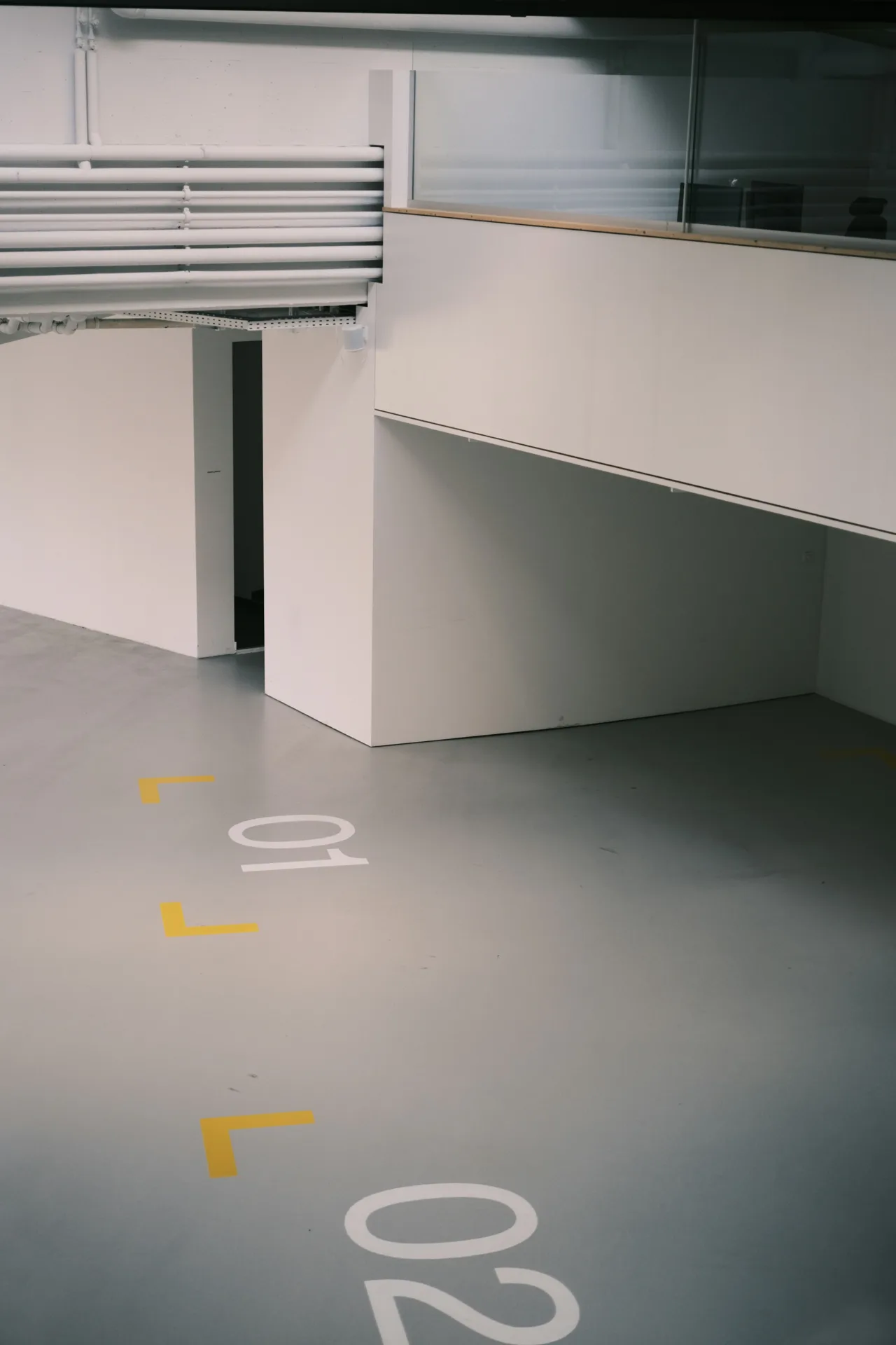 coated warehouse floor with line marking in a Pittsburgh facility