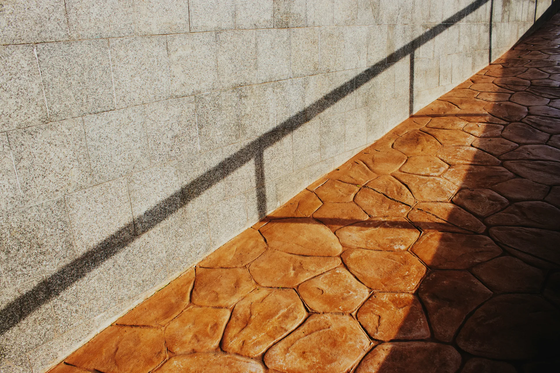 stamped concrete flagstone walkway at a Beaver home