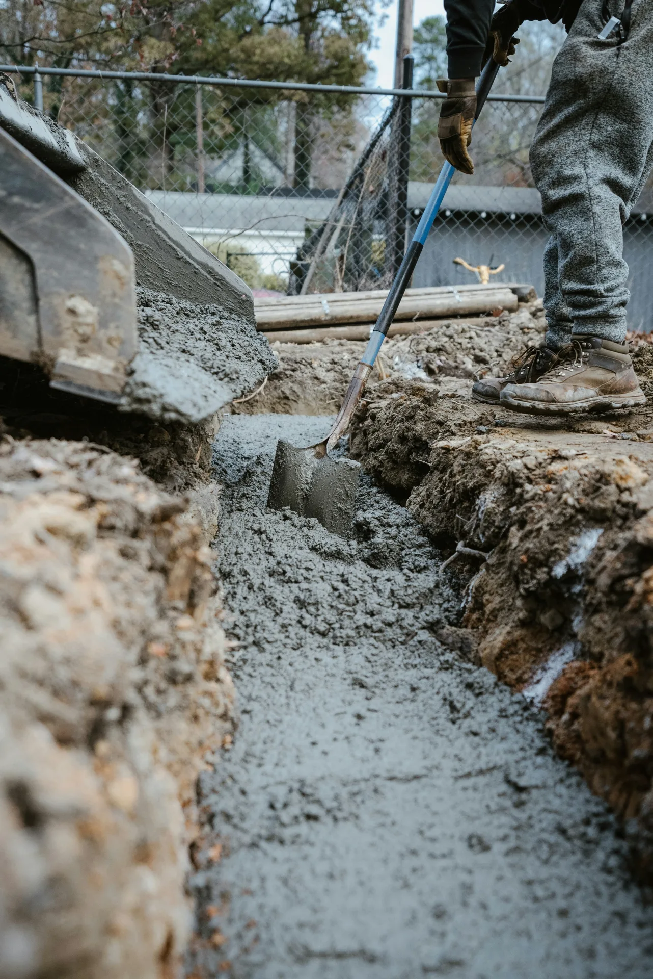 foundation repair excavation at a Pittsburgh home