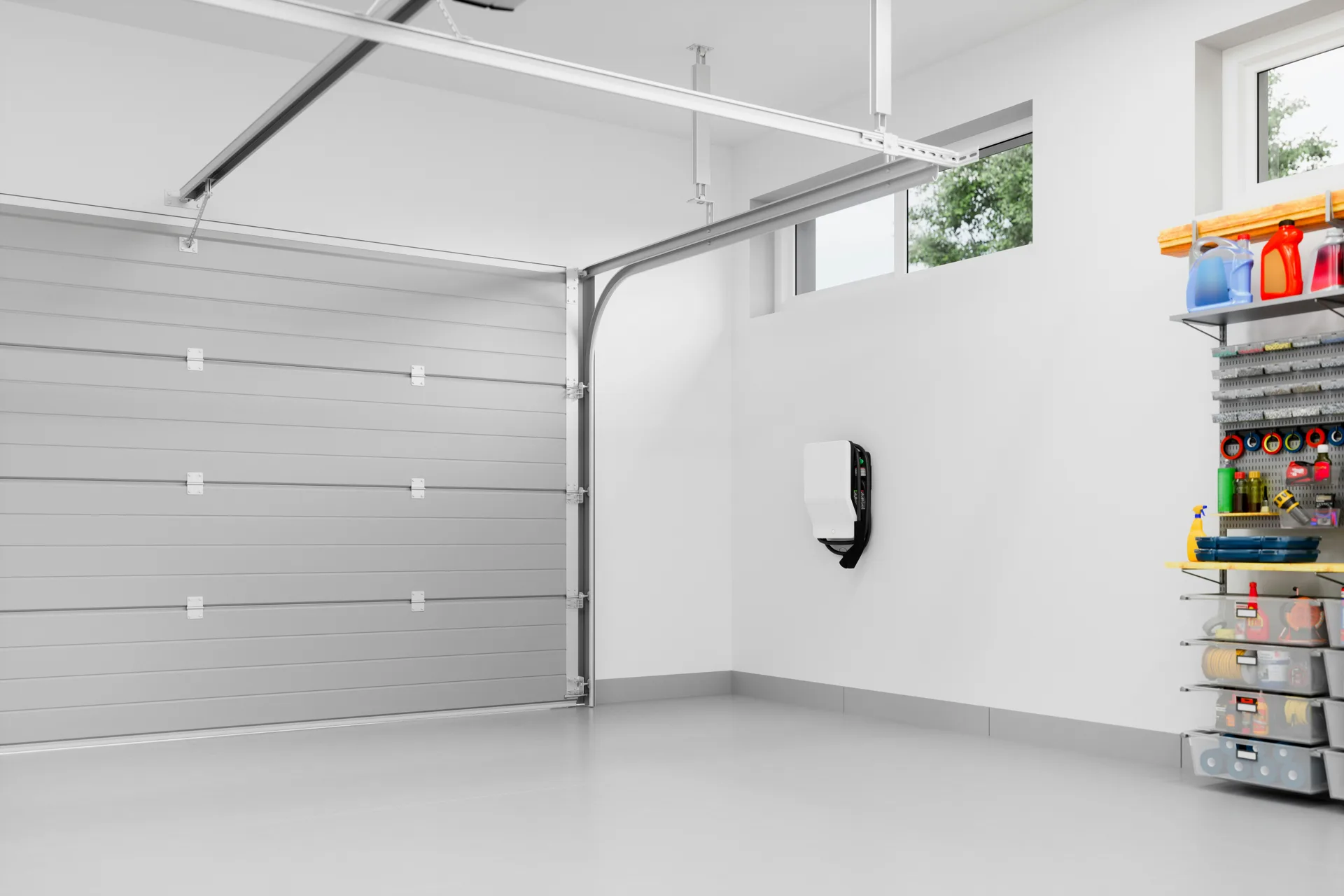 finished Rust-Oleum garage floor coating in a Pittsburgh home